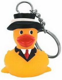 Custom Rubber Gentleman Duck Key Chain