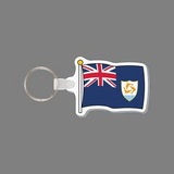 Key Ring & Full Color Punch Tag W/ Tab - Flag of Anguilla