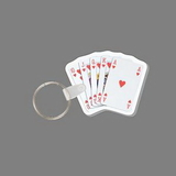 Key Ring & Full Color Punch Tag - Royal Flush Card Hand