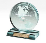 Small Jade Globe Award on Rectangle Base (5