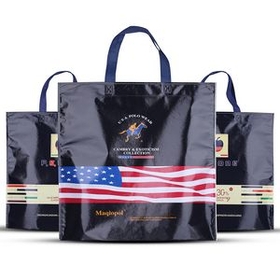 Custom Polished Laminated Tote Bag, 15 5/8" W x 15 1/2" H x 3 1/4" D