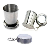 Custom 240 Ml Stainless Steel Travel Folding Collapsible Cup, 3 1/5