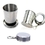Custom 240 Ml Stainless Steel Travel Folding Collapsible Cup, 3 1/5" D x 3 2/5" H, Price/piece