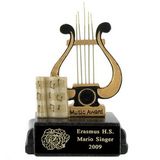 Custom Music Award Scholastic Resin Trophy w/Engraving Plate, 5