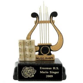 Custom Music Award Scholastic Resin Trophy w/Engraving Plate, 5" H