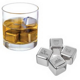 Custom Stainless Steel Chilling Whiskey Ice Cube, 1" L x 1" W