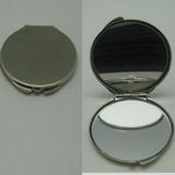 Custom Silver Plated Round Compact Mirror (Laser engraved)
