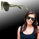 Custom Metallic Gold Frame Plastic Aviator Sunglasses