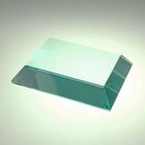 Custom Awards-Mitered edge paperweight jade glass.3/4 inch high, 4