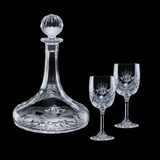 Custom 32 Oz. Cavanaugh Crystal Decanter & 2 Wine Glasses
