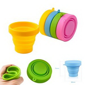 Custom Foldable Silicone Water Cup, 3" Diameter