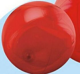 Custom 12" Inflatable Translucent Red Beach Ball