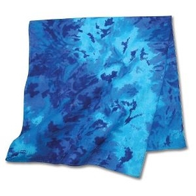 Custom Blue Tie Dye Bandanna 22x22 (Printed), 22" W x 22" H