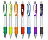 Custom White Retractable Pen w/ Color Trim