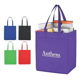Custom Non-Woven Market Shopper Tote Bag, 13" W x 15" H x 9 1/2" D