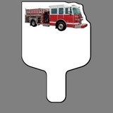 Custom Hand Held Fan W/ Full Color Red Fire Truck, 7 1/2