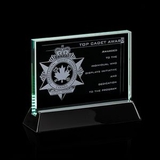 Custom Jade Walkerton Award w/ Rosewood or Black Wood Base (4