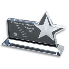 Custom Horizontal Acrylic Star Award (8 1/2"x 5 1/4"x 3/4") Laser Engraved