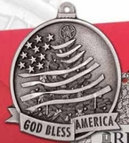 Custom Full Size Stock Design Pewter Ornament (God Bless America), 2.25