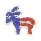 Custom Holiday Embroidered Applique - Small Democratic Donkey