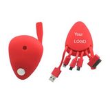 Custom 4 In 1 Multi USB Phone Cable In Silicone Case, 3.9