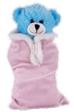 Custom Soft Plush Blue Bear in Baby Sleeping bag 8