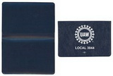 Custom Castillion Vinyl Foldover Card Case w/o Metal Corner & 2 Clear Pocket, 4 3/8