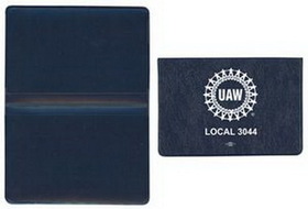 Custom Castillion Vinyl Foldover Card Case w/o Metal Corner & 2 Clear Pocket, 4 3/8" W x 5 7/8" H