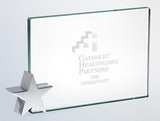 Custom Jade Glass Achievement Award with Chrome Star Stand (8