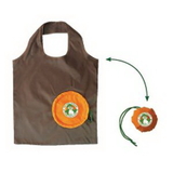 Custom Brown/Orange Fold-able Nylon Tote Bag (Screen printed), 15