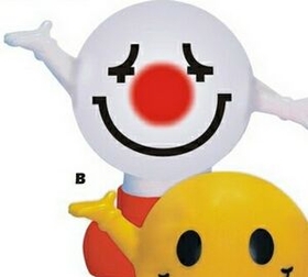 Custom Rubber White Smiley Face Bank w/ Arms & Legs