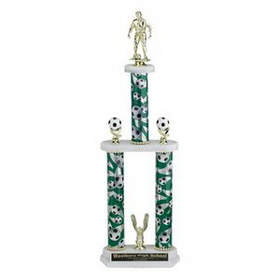 Custom Triple Column Soccer Trophy (25")