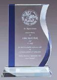 Blank Blue Wave Crystal Award (5