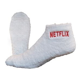Custom Fuzzy Footie Tread Sock w/Direct Embroidery and Slip Resistant Grippers