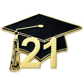 Blank Class of 2021 Graduation Cap Pin, 1" W x 1" H