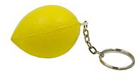 Custom Lemon Key Chain Stress Reliever Squeeze Toy, 1 3/4" W x 1 1/2" H x 1 1/4" D