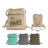 Custom Premium 12 oz pigment dyed cotton canvas drawstring bag, 14 1/2