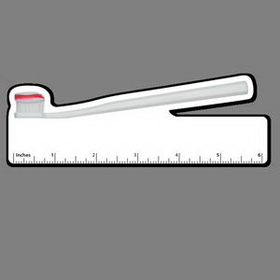 Custom 6" Ruler W/ Full Color White Toothbrush
