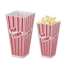 Custom Plastic Popcorn Boxes, 2" L x 7.75" H x 3.75" W