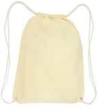Natural Cotton Canvas Drawstring Backpack - Blank (15