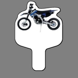 Custom Hand Held Fan W/ Full Color Off Road Motorcycle (Dirt Bike), 7 1/2