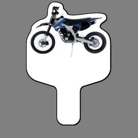 Custom Hand Held Fan W/ Full Color Off Road Motorcycle (Dirt Bike), 7 1/2" W x 11" H