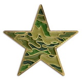 Blank Camouflage Star Pin, 3/4