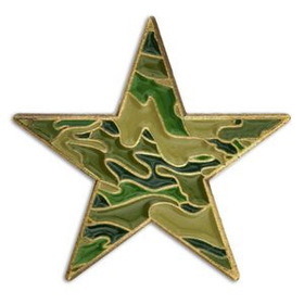 Blank Camouflage Star Pin, 3/4" W x 3/4" H