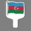 Custom Hand Held Fan W/ Full Color Flag of Azerbaijan, 7 1/2" W x 11" H, Price/piece