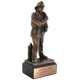 Custom Electroplated Bronze Firefighter Trophy (12")