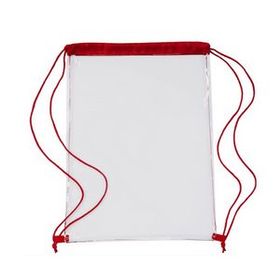 Custom Transparent PVC Waterproof Drawstring Bag, 15 3/4" L x 11 3/4" W