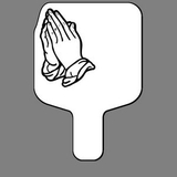 Custom Hand Held Fan W/ Praying Hands, 7 1/2