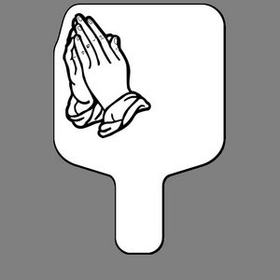 Custom Hand Held Fan W/ Praying Hands, 7 1/2" W x 11" H
