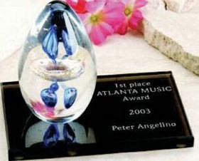 Custom Intrigue Hand Blown Glass Award (5")